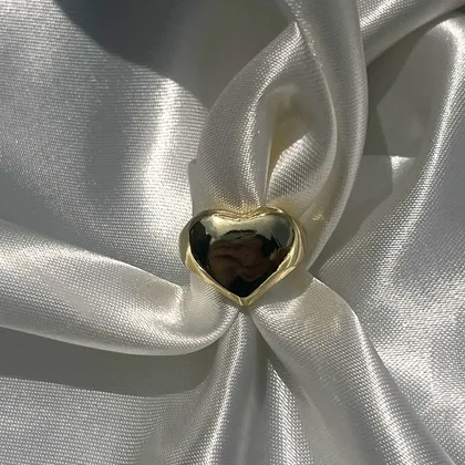 Anillo Corazón Bolita de acero inoxidable